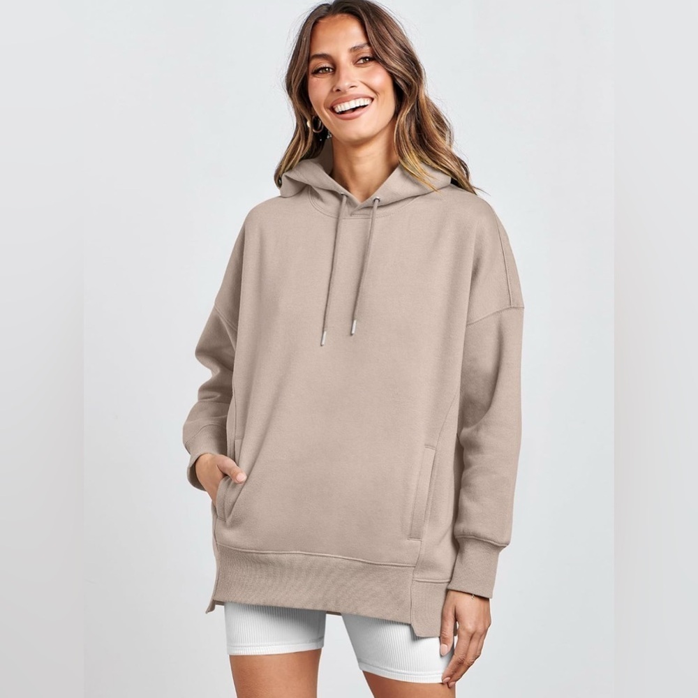 ANRABESS Womens Oversized Hoodies Sweatshirts Fleece Pullover Blush Size Large - Picture 5 of 14